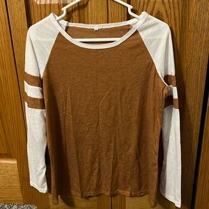 Gold and White Long Sleeve Shirt Size Medium